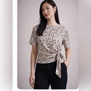 Ted Baker NWT London Chevy Floral Side Tie Top in Nude Pink